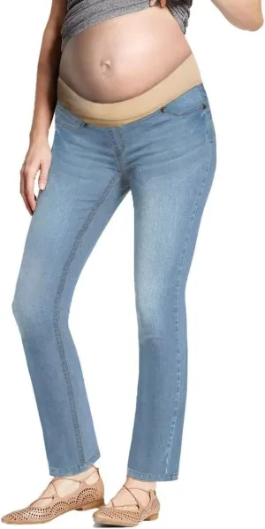 Hybrid & Company Super Comfy Stretch Women's Maternity Bootcut Jeans with Real Pockets