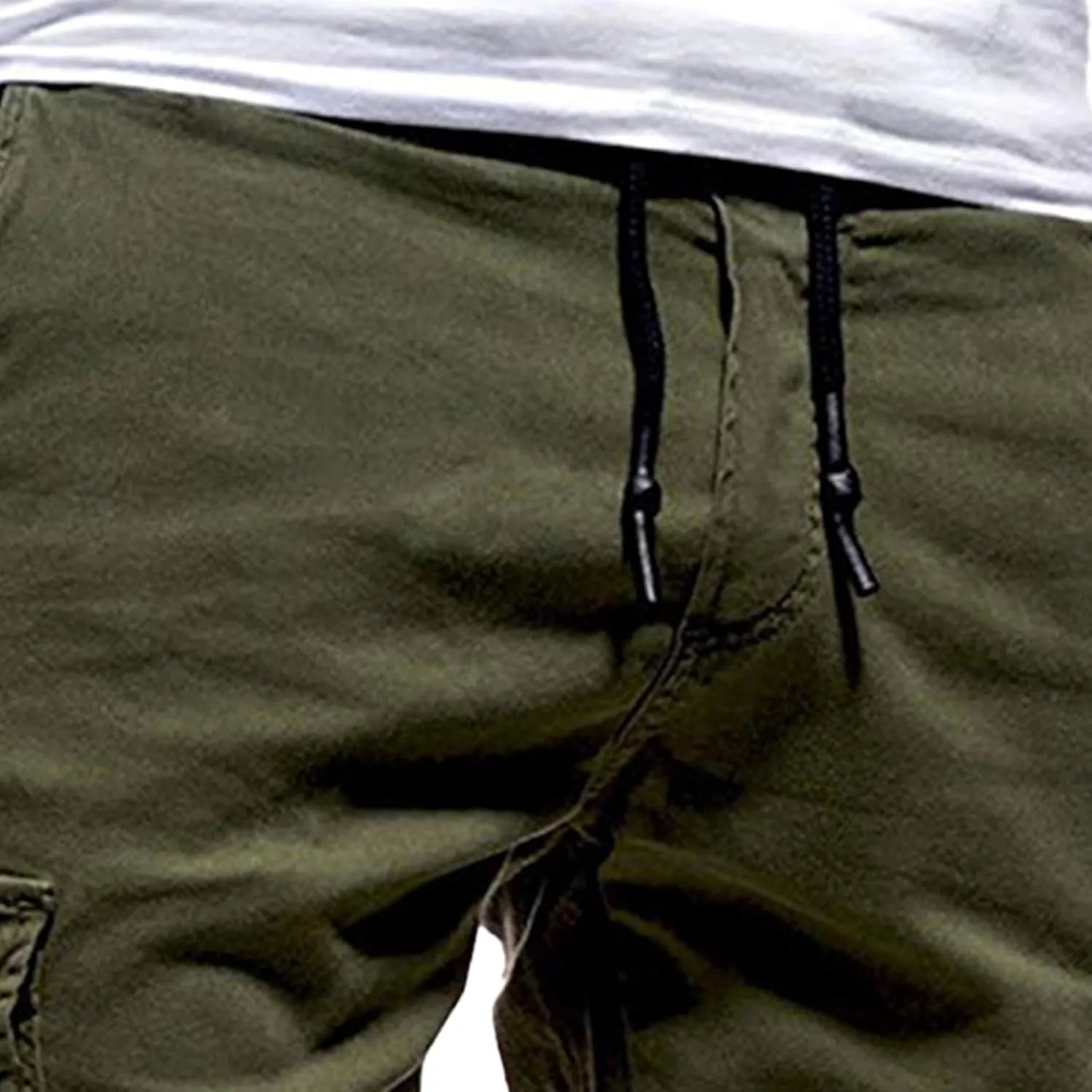 JEShifangjiusu Mens Fashion Cargo Pants Relaxed Fit Drawstring Joggers Sweatpants Workout Casual Cotton Long Trousers