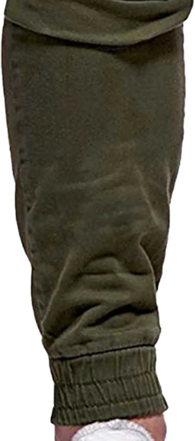 JEShifangjiusu Mens Fashion Cargo Pants Relaxed Fit Drawstring Joggers Sweatpants Workout Casual Cotton Long Trousers