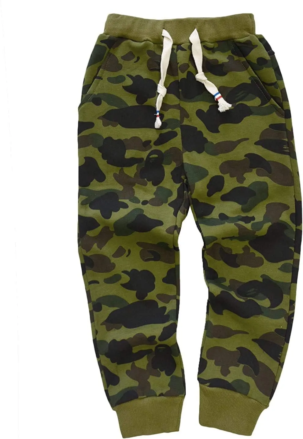 KISBINI Boy's Cotton Camouflage Sweatpants Sports Pants for Children