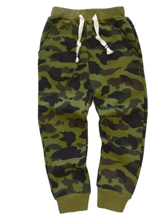 KISBINI Boy's Cotton Camouflage Sweatpants Sports Pants for Children