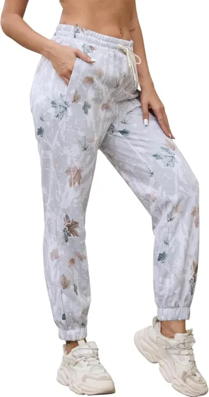 Kissonic Casual Camo Sweatpants for Women Elastic High Waisted Trendy Joggers Pants with Pockets
