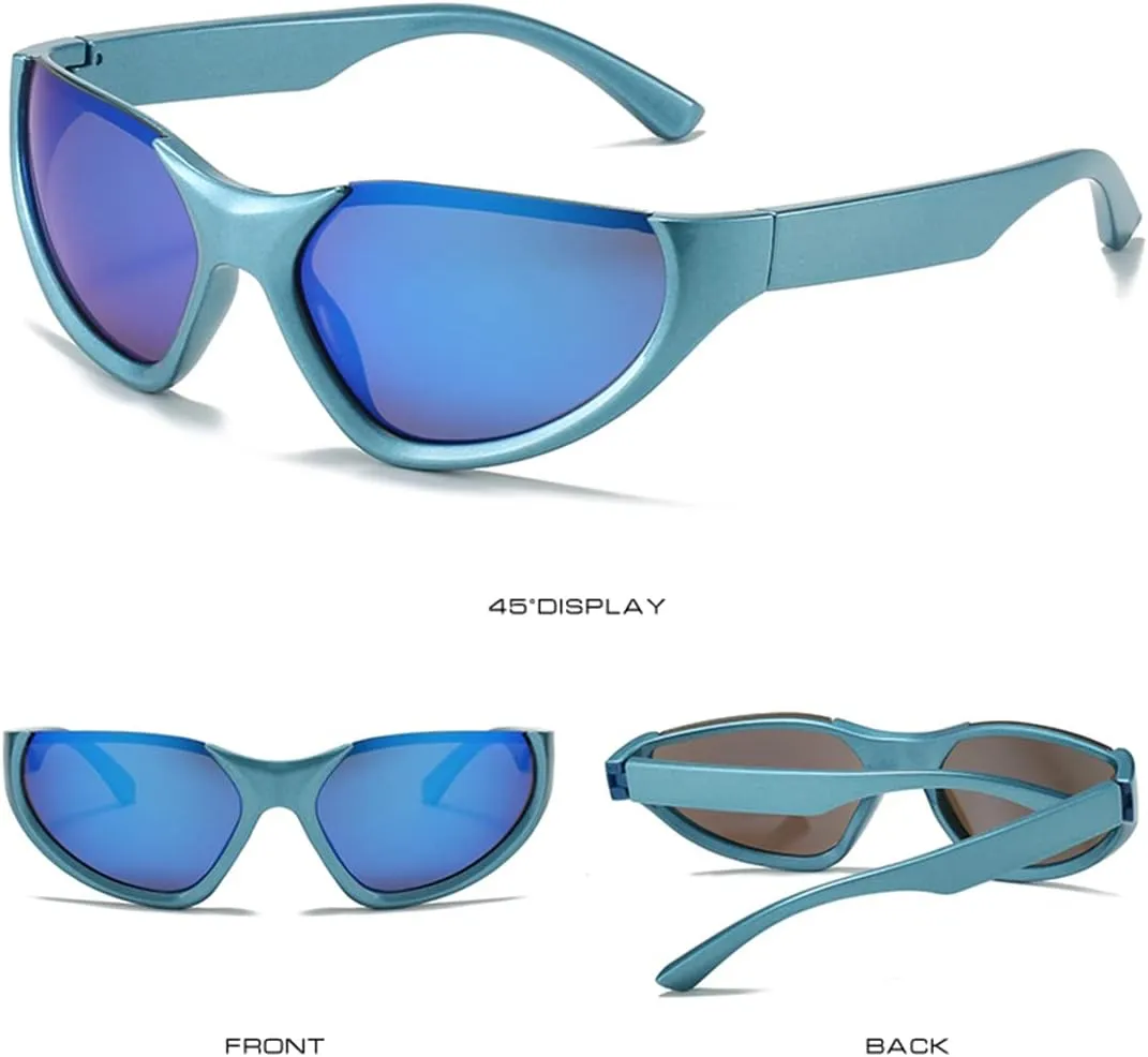 LASPOR Wrap Around Sport Sunglasses for Women Men Sport Shades Glasses Y2K Sunglasses