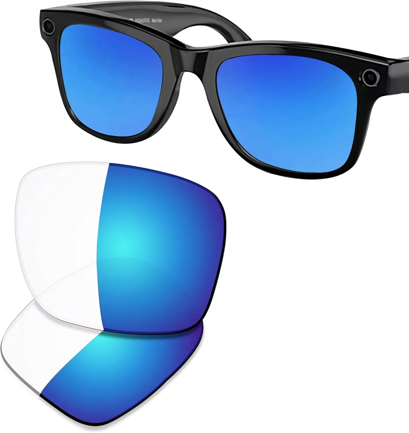 LifeArt Replacement Lenses for Ray-Ban Meta RW4006(50MM) Wayfarer, Men and Women, Blue Light Blocking Polarized Sunglasses