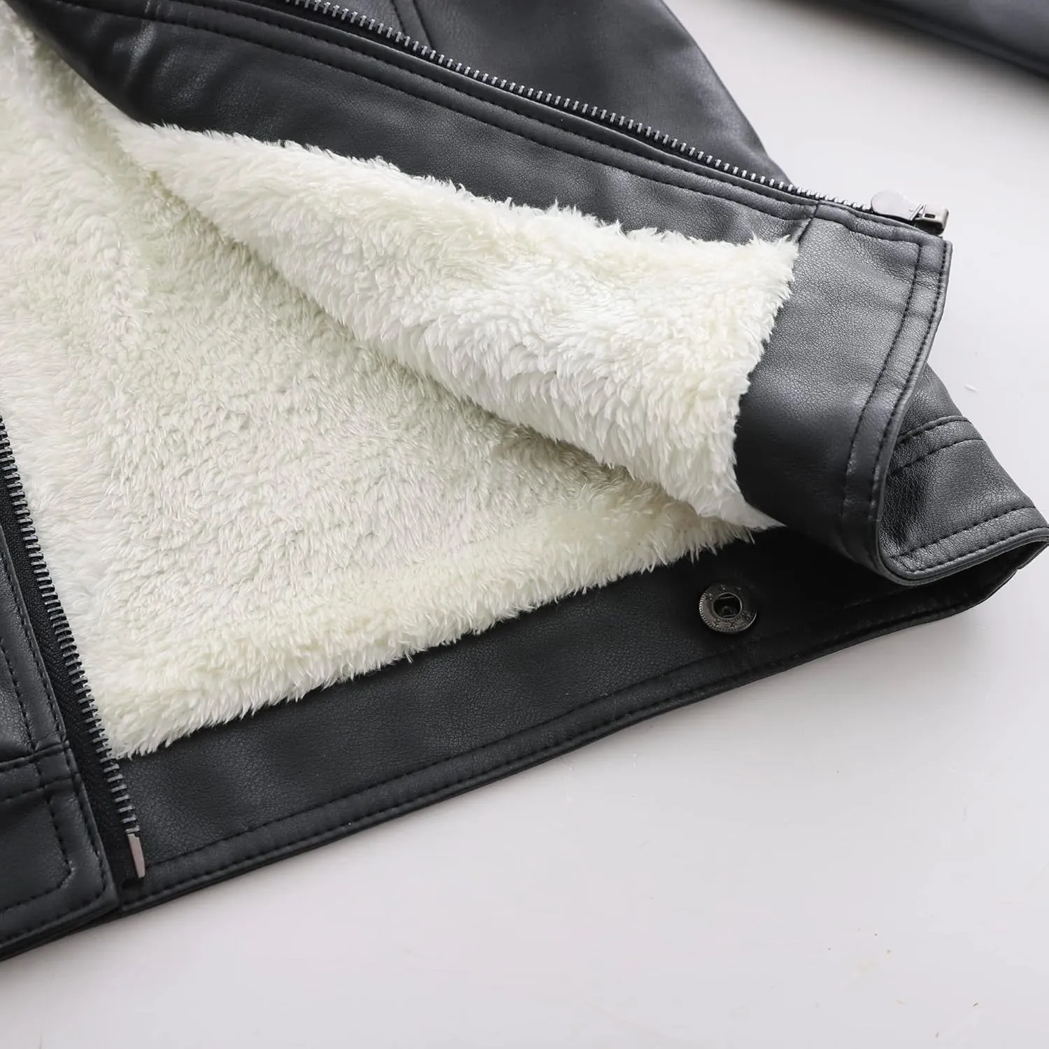 LJYH Boys Leather Jackets New Spring Children Collar Motorcycle Faux Leather Zipper Coats