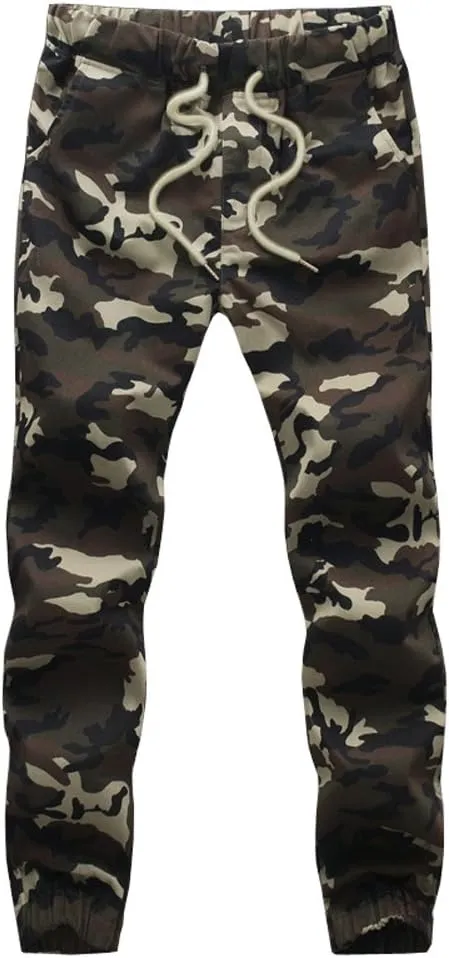 Mens Camo Joggers Pants Drawstring Casual Camouflage Jogger Sweatpants Sport Stretch Trousers Slim fit…