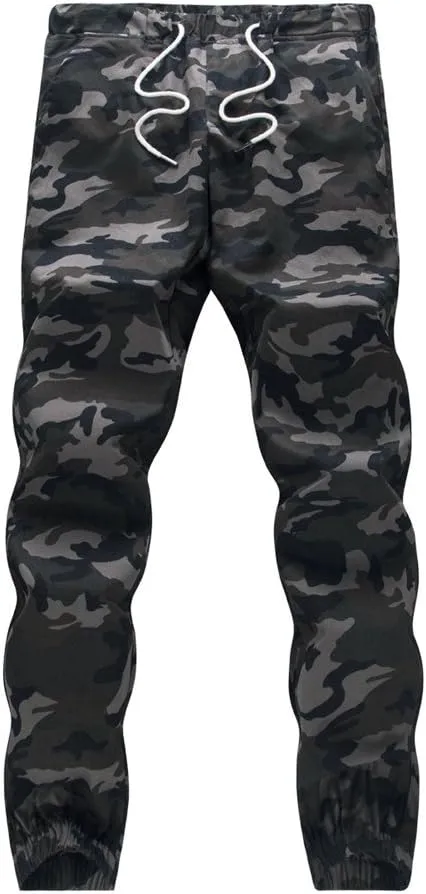 Mens Camo Joggers Pants Drawstring Casual Camouflage Jogger Sweatpants Sport Stretch Trousers Slim fit…
