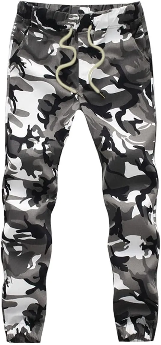 Mens Camo Joggers Pants Drawstring Casual Camouflage Jogger Sweatpants Sport Stretch Trousers Slim fit…