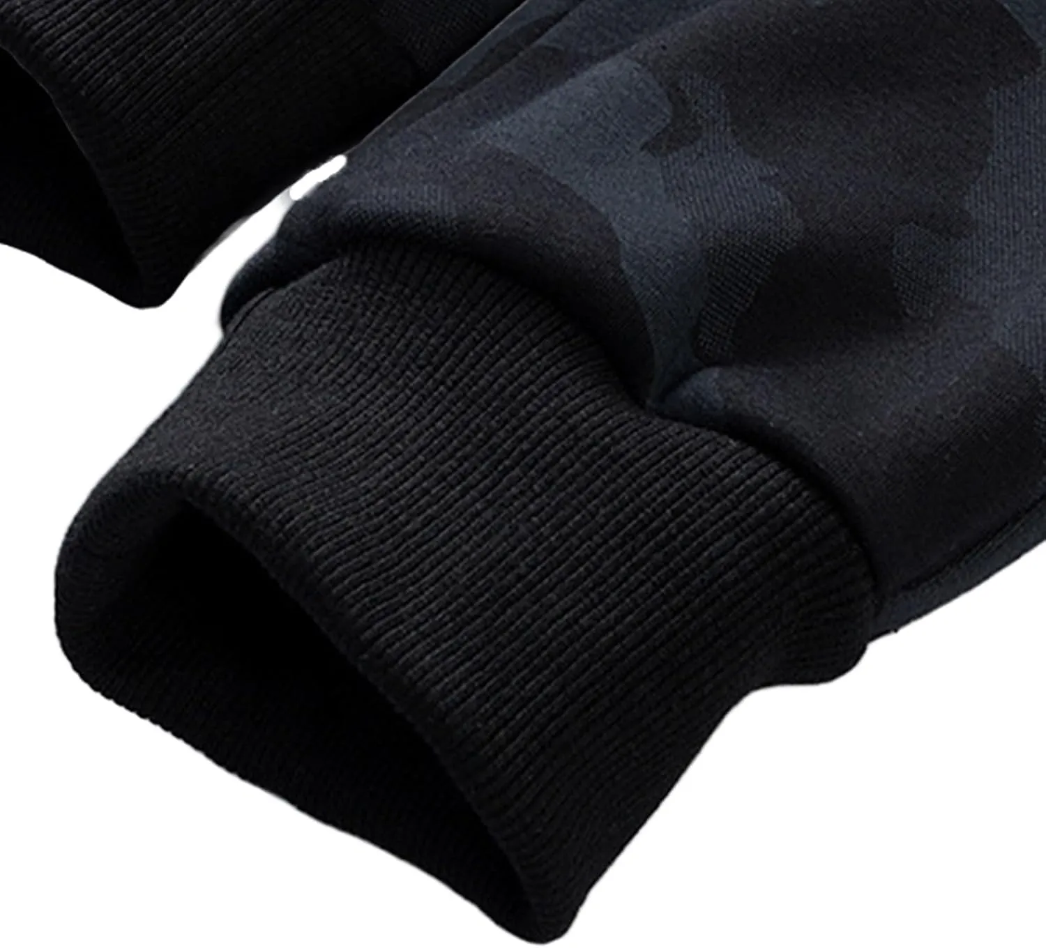 Mens Camo Joggers with Zipper Pocket Plus Size Athletic Pants Workout Trousers Sports Sweatpants Fleece Lined Pants