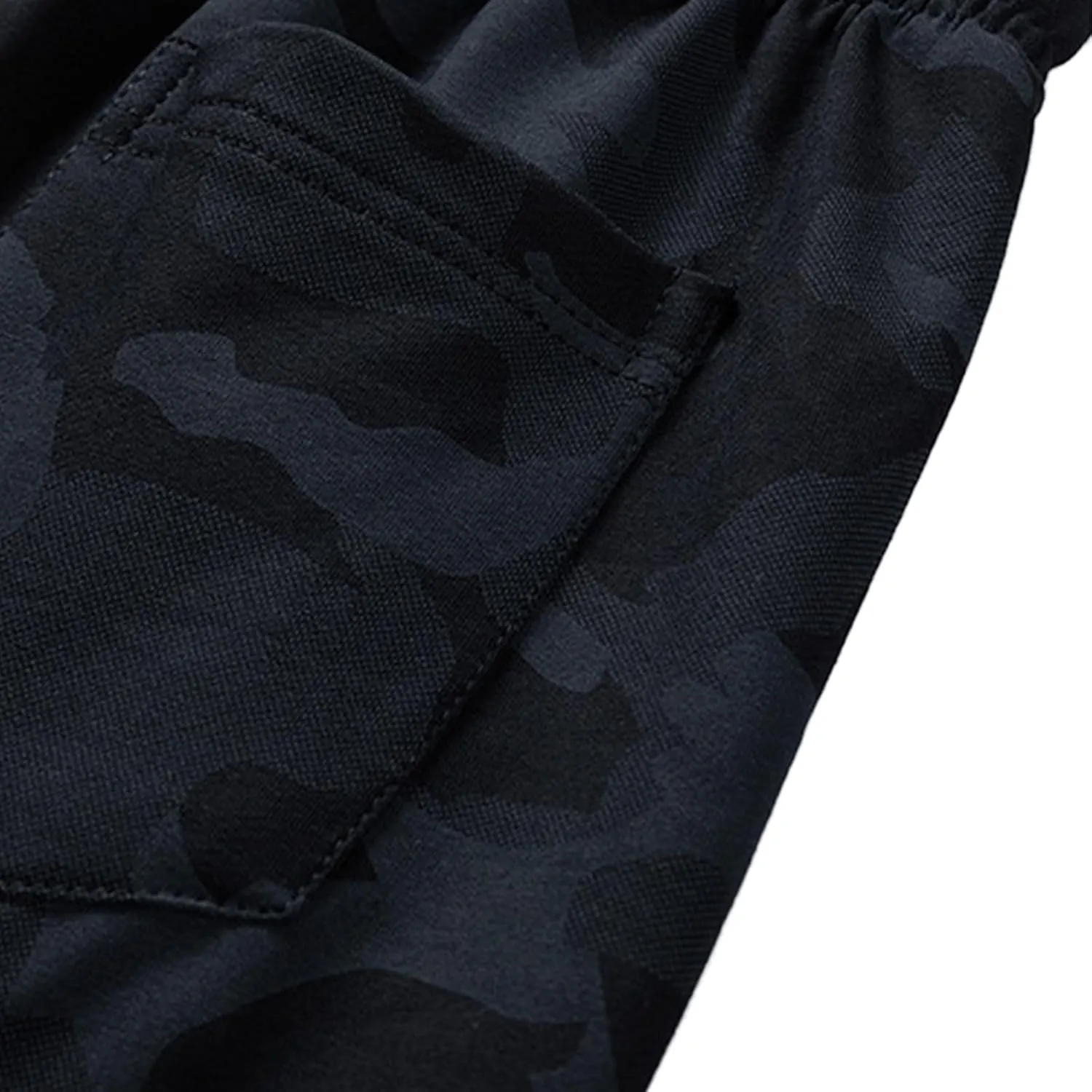 Mens Camo Joggers with Zipper Pocket Plus Size Athletic Pants Workout Trousers Sports Sweatpants Fleece Lined Pants