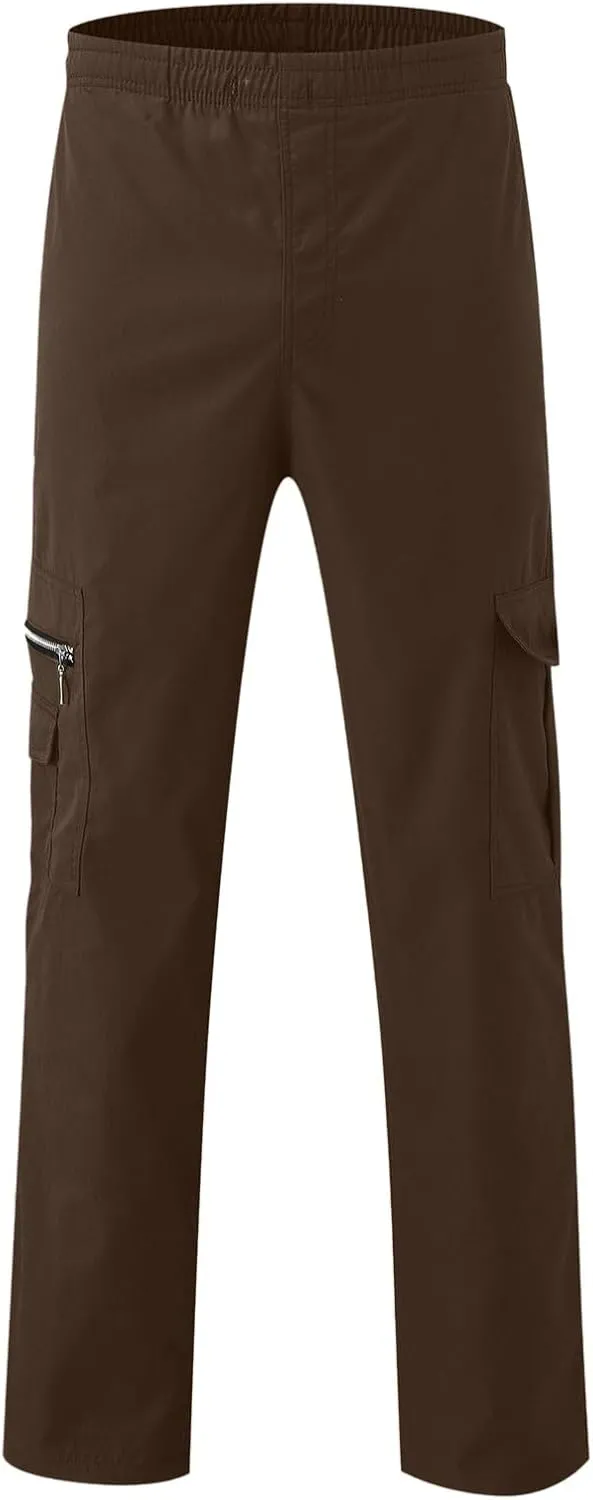 Men's Cargo Pants Casual Outdoor Hiking Pant Lightweight Athletic Drawstring Joggers Sweatpants for Men