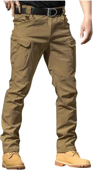 Men's Cargo Pants Stretch Tactical Pants Multi Pockets Hiking Ripstop Stretch Stylish Slim Fit Trousers 2025
