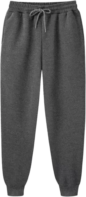 Mens Casual Cotton Sweatpants Baggy Drawstring Joggers Cargo Pants Fall Winter Long Trousers with Pockets