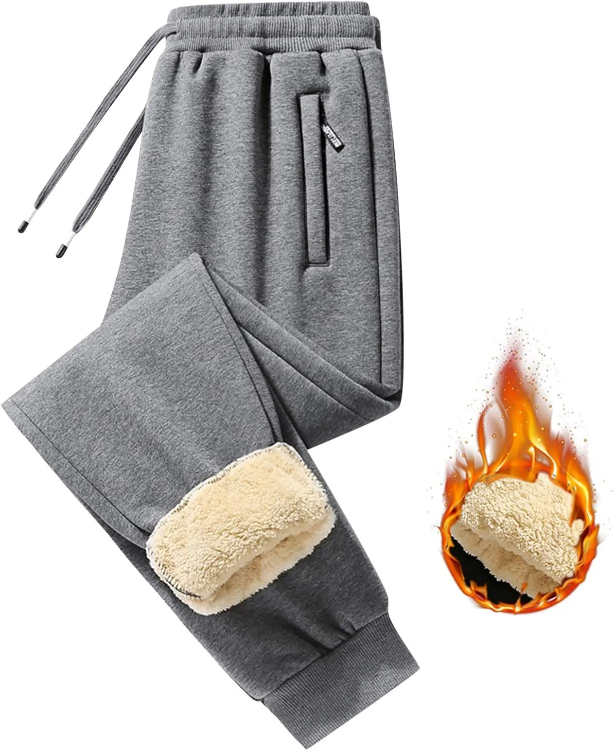 Mens Casual Cotton Sweatpants Drawstring Joggers Running Workout Gym Track Golf Pants Outdoor Hiking Trousers