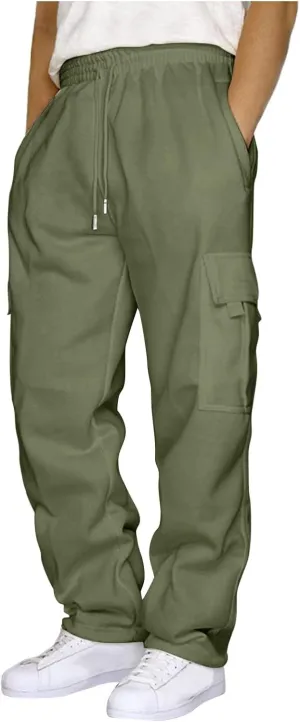 Men's Casual Pants with Multiple Pockets Tactical Pants for Men Stretch Styling Corduroy Pants Mens Red Camo Joggers for Men