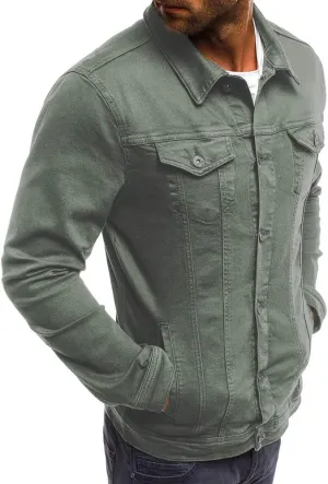 Mens Classic Signature Denim Trucker Jackets Stretch Washed Cotton Unlined Western Cowboy Jean Jacket with Pockets