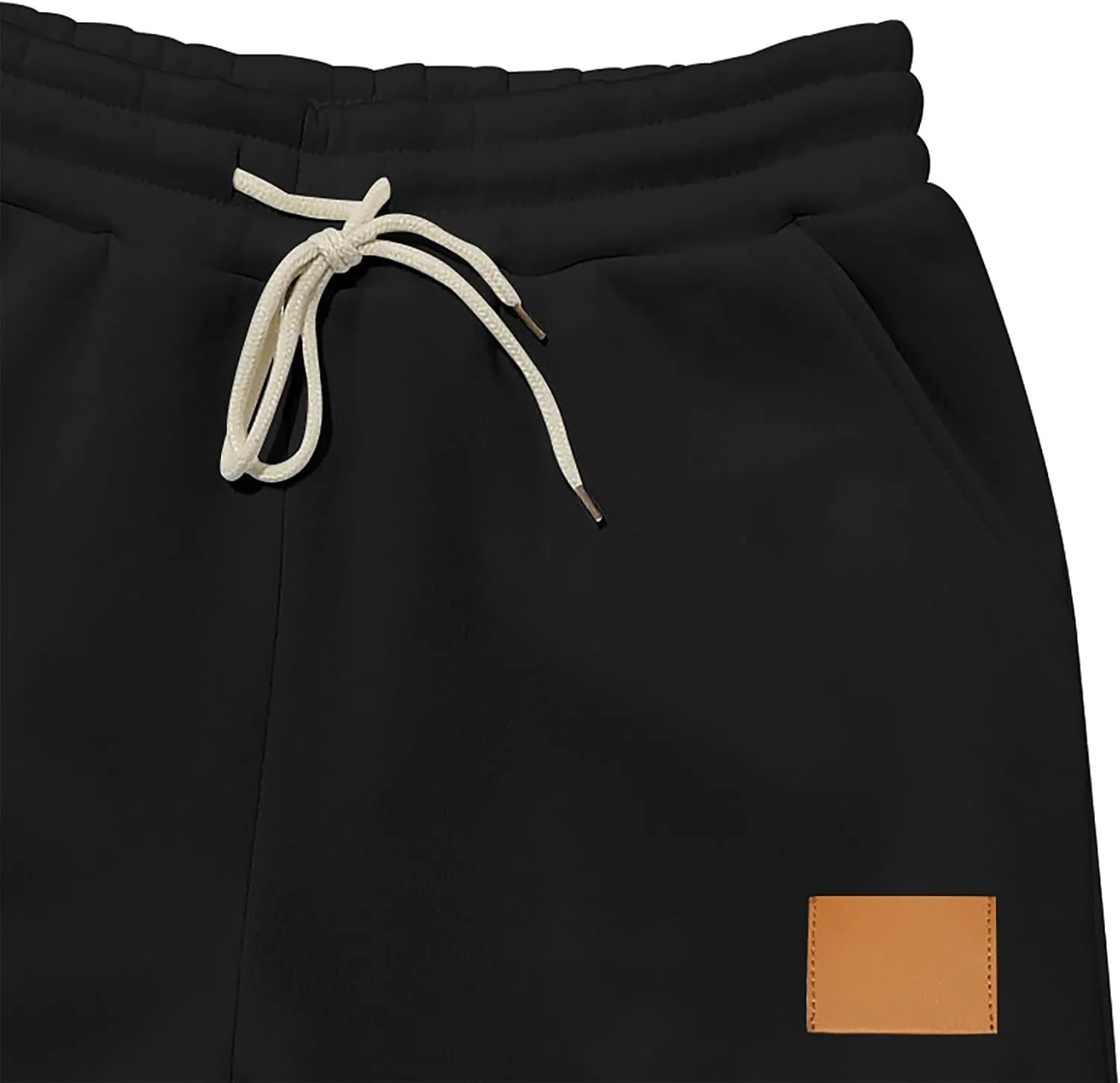 Mens Fleece Sweatpants Baggy Cargo Sweatpants with Pockets Elastic Waist Drawstring Joggers Trousers