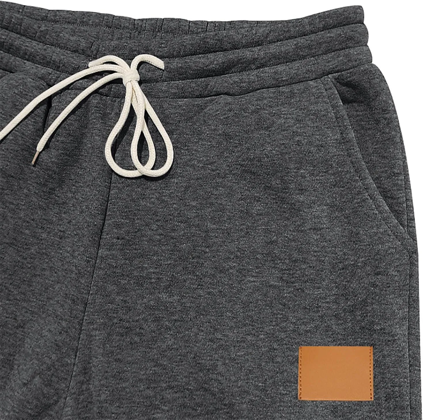 Mens Fleece Sweatpants Baggy Cargo Sweatpants with Pockets Elastic Waist Drawstring Joggers Trousers