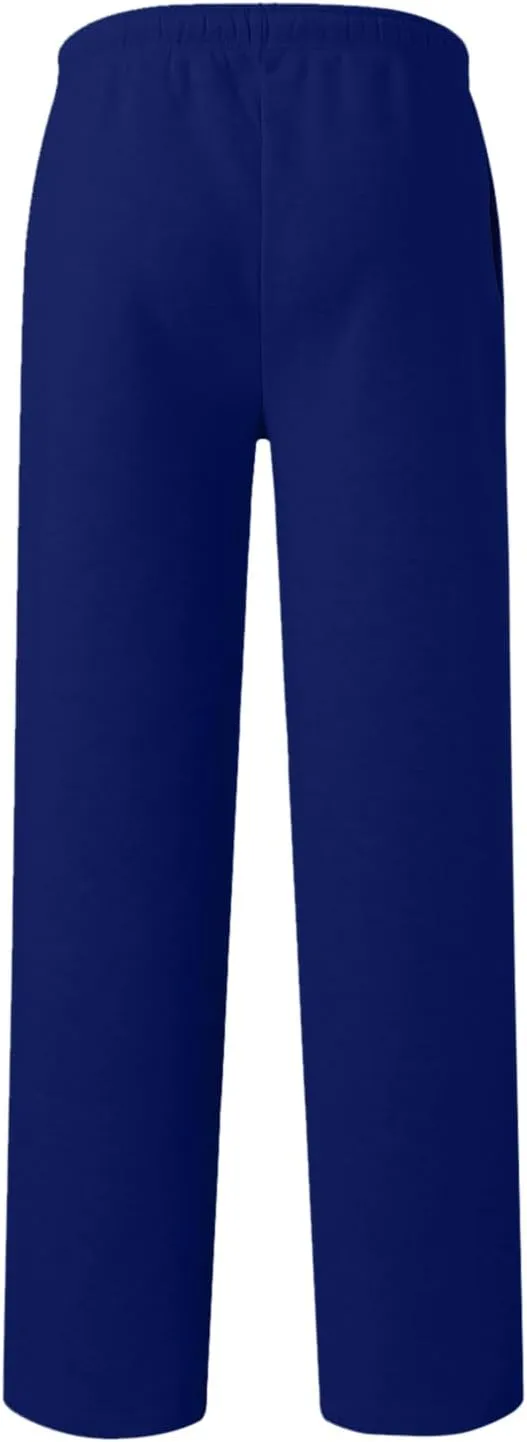 Men's Heavyweight Fleece Cargo Sweatpants Baggy Sweat Pants with Pockets Elastic Waist Drawstring Joggers Trousers