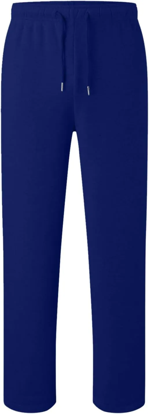Men's Heavyweight Fleece Cargo Sweatpants Baggy Sweat Pants with Pockets Elastic Waist Drawstring Joggers Trousers