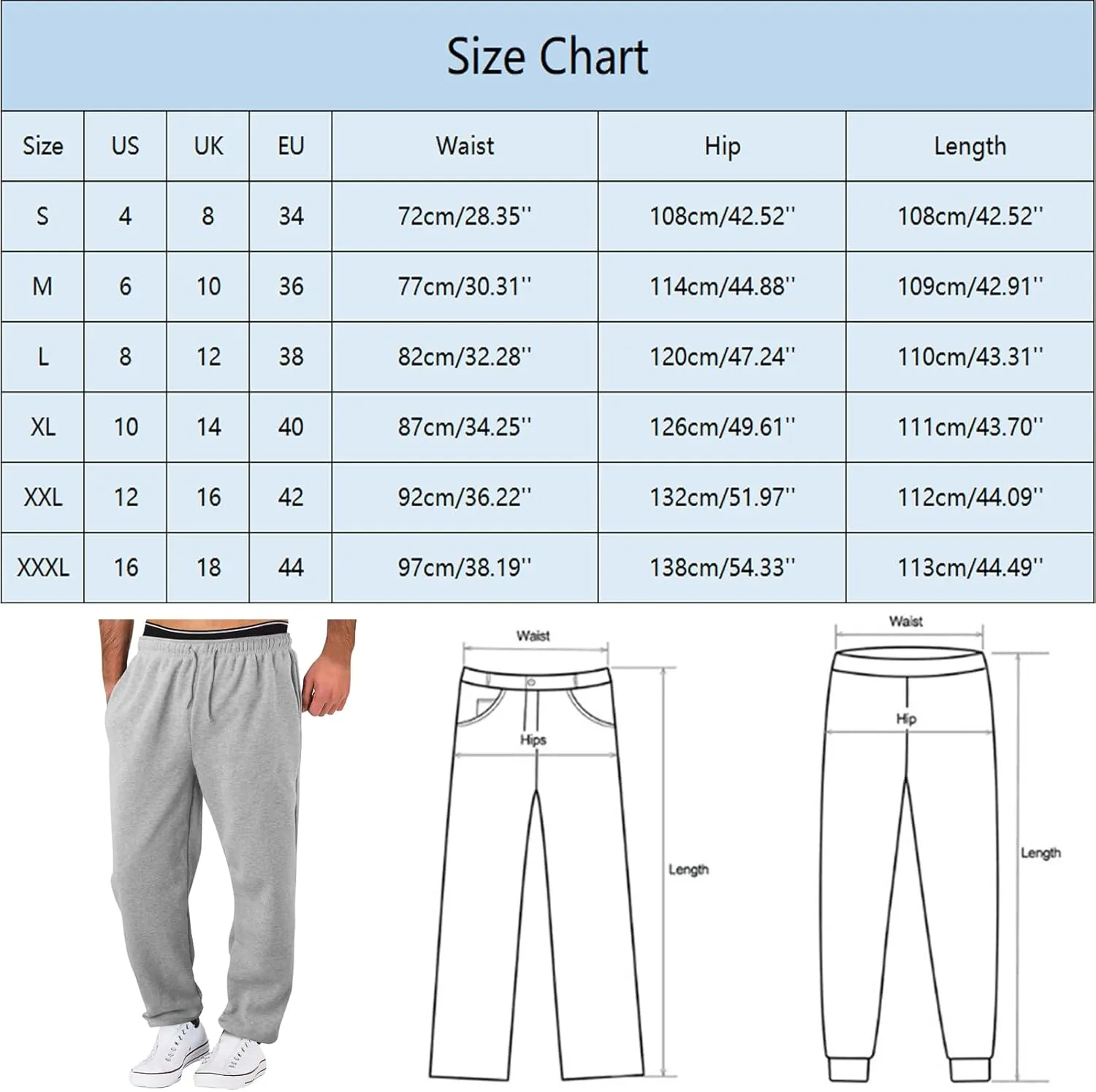 Men's Heavyweight Fleece Cargo Sweatpants Baggy Sweat Pants with Pockets Elastic Waist Drawstring Joggers Trousers