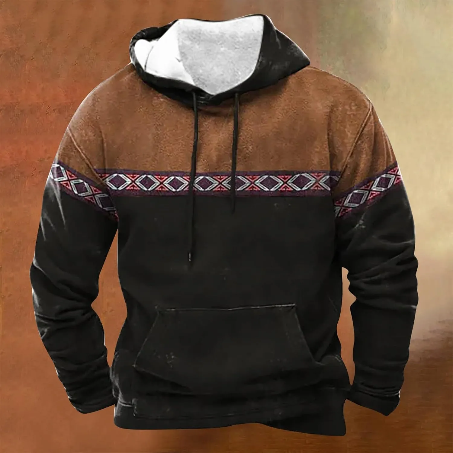 Men's Hooded Sweatshirts Long Sleeve Unisex Hooded Sweater Heart Shaped Printed Zipper With Plush Insulation Hooded