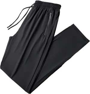Mens Joggers with Zipper Pockets Athletic Pants Workout Trousers Outdoor Sports Running Sweatpants Gym Fall Pants