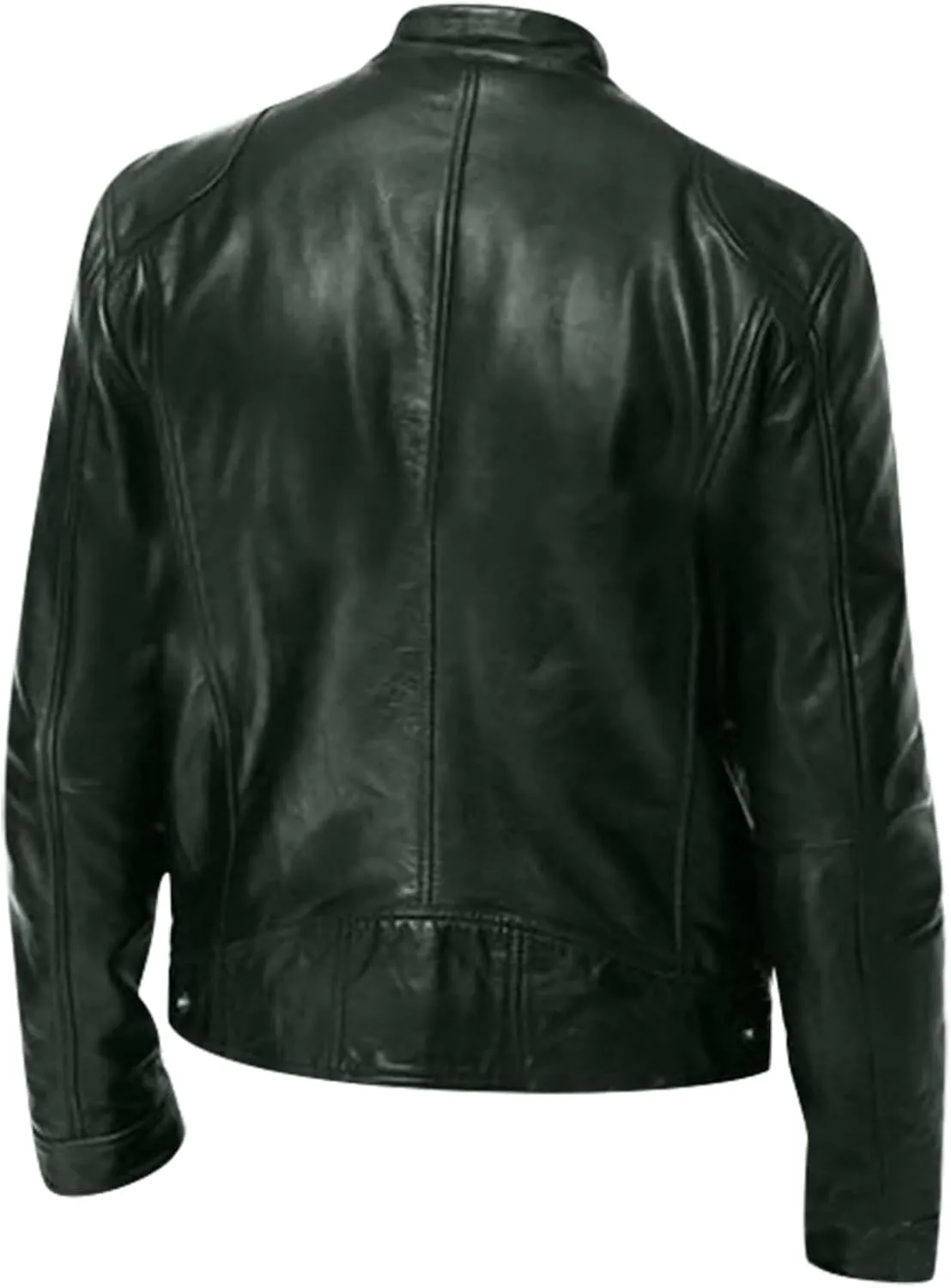 Mens Leather Jacket Black Bomber Jackets Motorcycle Faux Leather Outwear Lightweight Slim Fit Cool Biker Coat