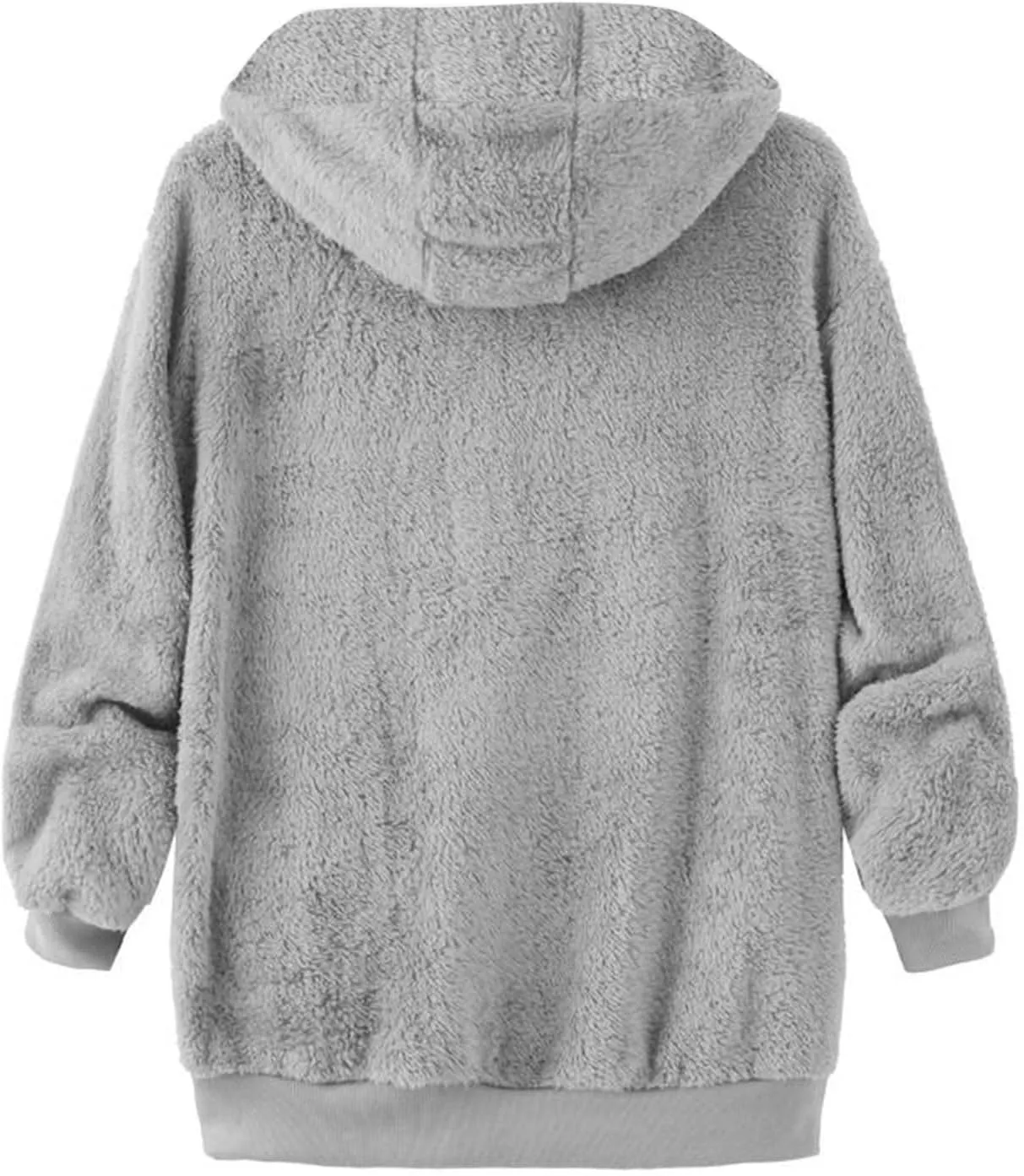 Mens Sherpa Fleece Hoodie Full Zip Fuzzy Jackets Winter Warm Soft Fluffy Faux Fur Coat Casual Baggy Hooded Jackets