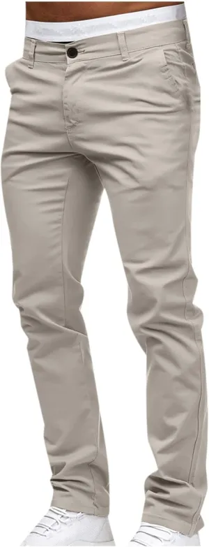 Men's Skinny Fit Stretch Dress Pant Comfort Straight Fit Flat Front Flex Waist Casual Pant Chinos Work Slacks