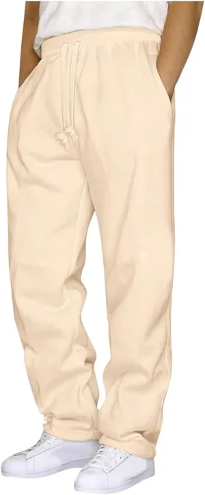 Men's Sweatpants Drawstring Joggers with Pockets Gym Trousers Baggy Lounge Pant Lightweight Sweatpants for Men