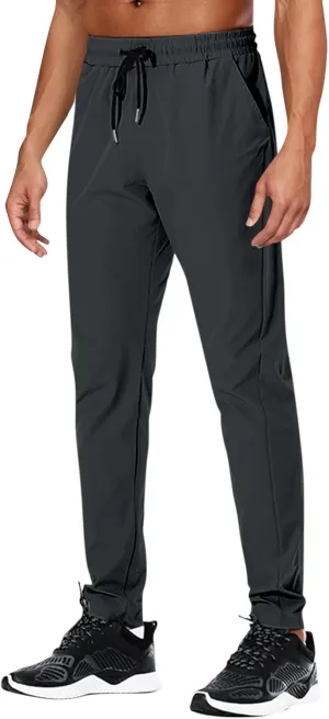 Men's Sweatpants Drawstring Joggers with Pockets Lightweight Hiking Pants Athletic Trouser Workout Pants for Men
