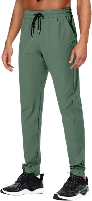 Men's Sweatpants Drawstring Joggers with Pockets Lightweight Hiking Pants Athletic Trouser Workout Pants for Men
