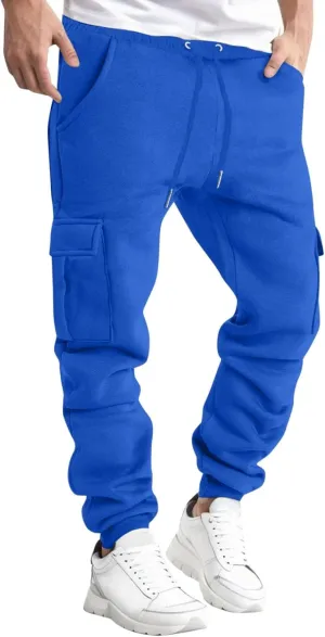 Mens Sweatpants with Pockets Big and Tall for Running Mens Fleece Active Athletic Workout Jogger Sweatpants Mens Pocket