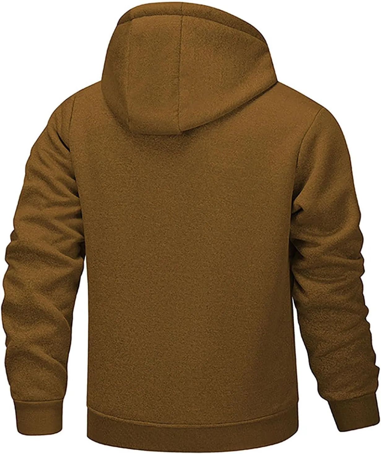 Mens Winter Fleece Hoodies Full Zip Jacket Warm Sherpa Lined Zipper Sweatshirt Outerwear Casual Thick Hoodie Jackets