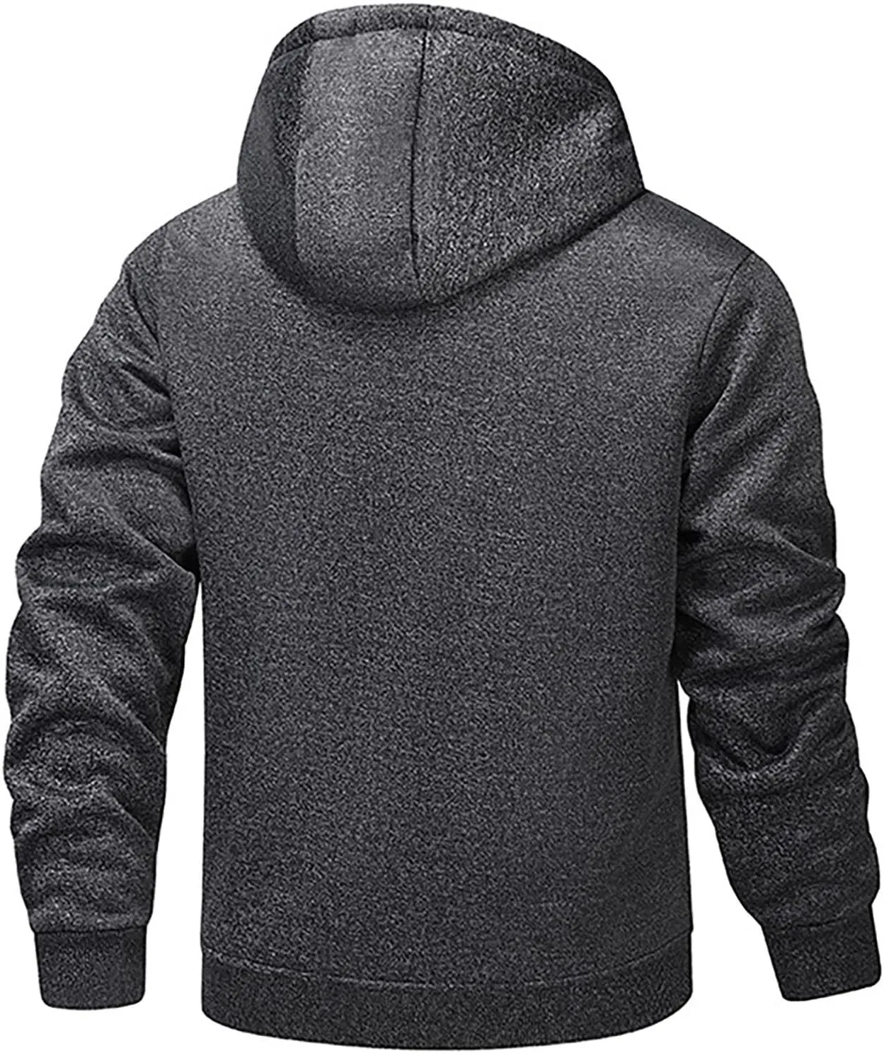 Mens Winter Fleece Hoodies Full Zip Jacket Warm Sherpa Lined Zipper Sweatshirt Outerwear Casual Thick Hoodie Jackets