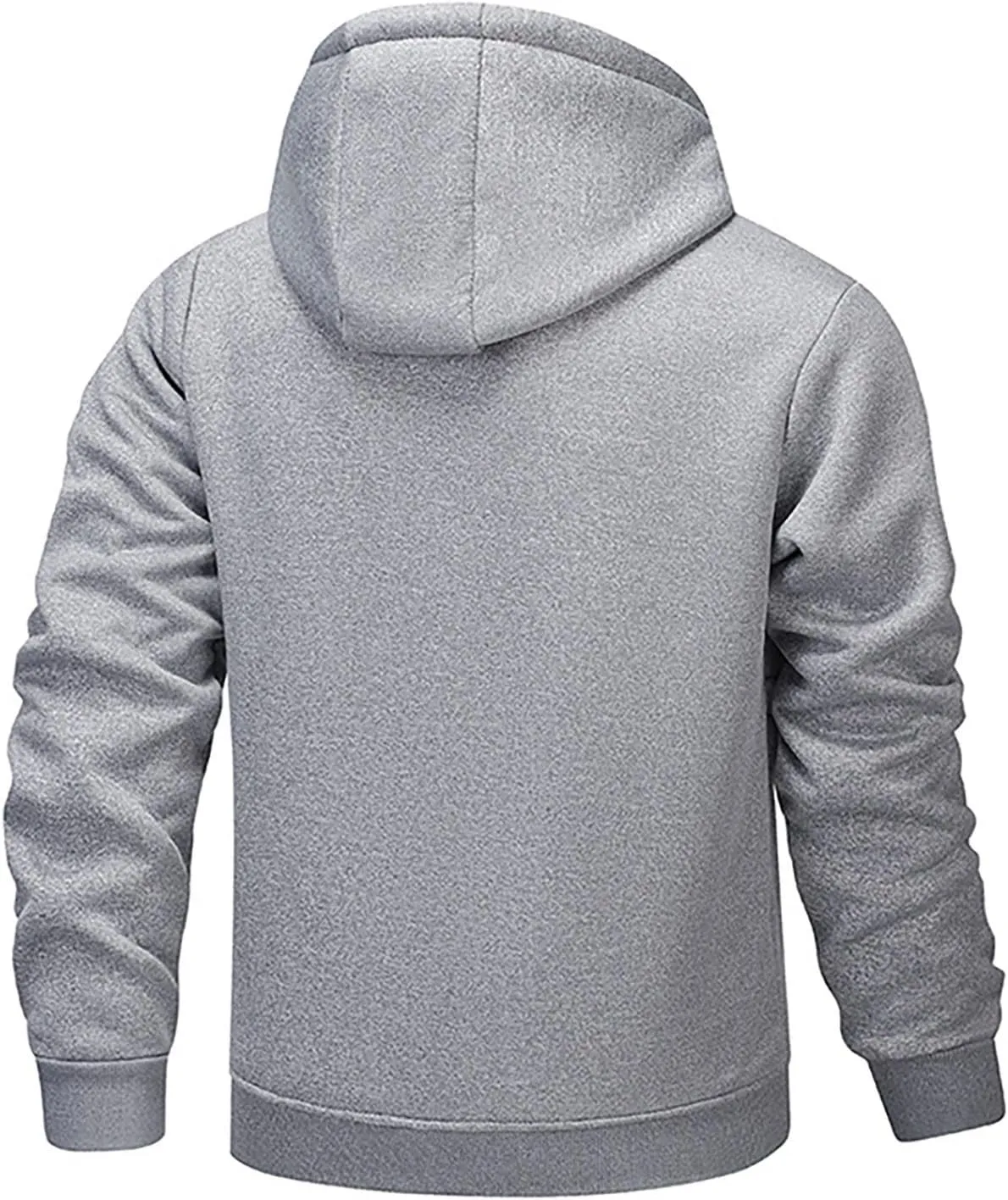 Mens Winter Fleece Hoodies Full Zip Jacket Warm Sherpa Lined Zipper Sweatshirt Outerwear Casual Thick Hoodie Jackets