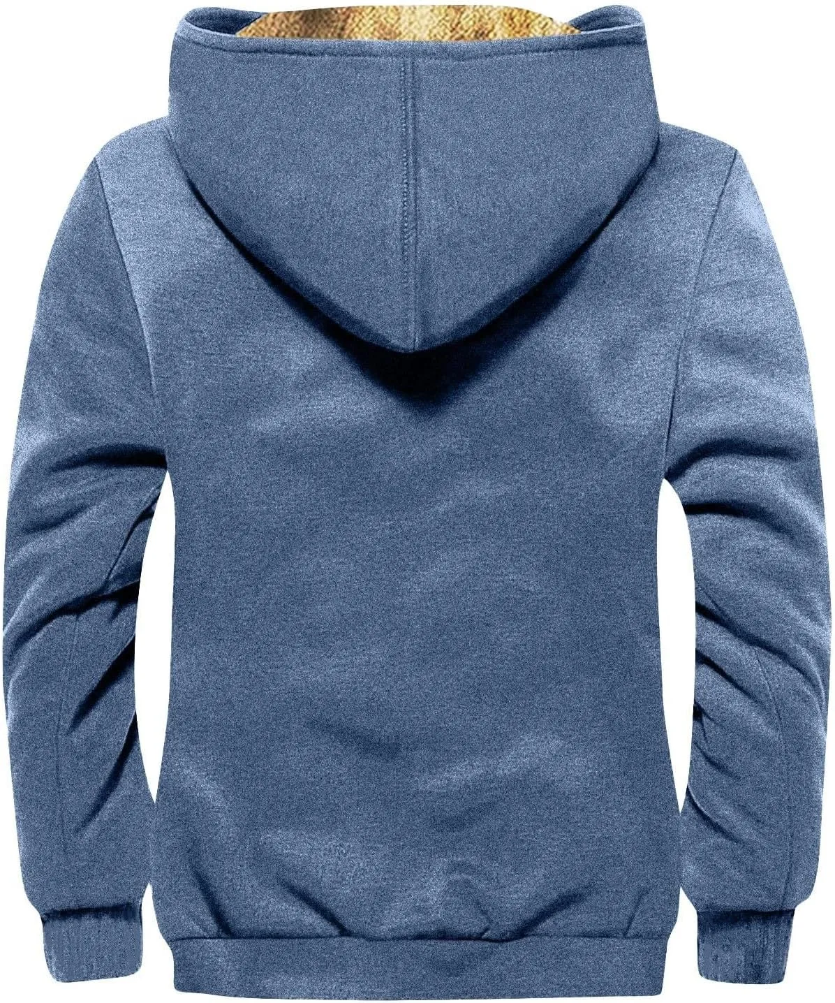Men's Winter Jacket Fleece Sherpa Lined Sweatshirt Tops Printed Hoodies Hooded Outerwear Zipper Work Cargo Coats