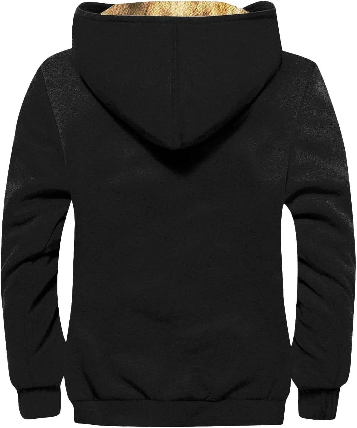 Men's Winter Jacket Fleece Sherpa Lined Sweatshirt Tops Printed Hoodies Hooded Outerwear Zipper Work Cargo Coats