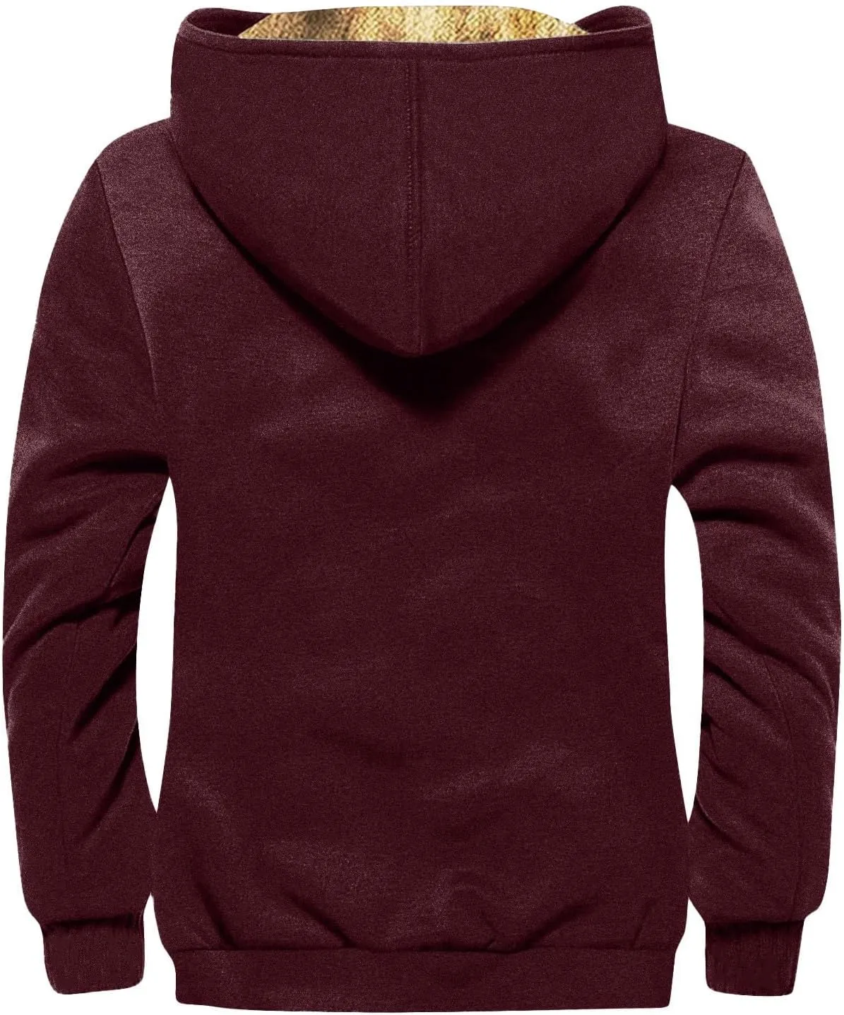 Men's Winter Jacket Fleece Sherpa Lined Sweatshirt Tops Printed Hoodies Hooded Outerwear Zipper Work Cargo Coats