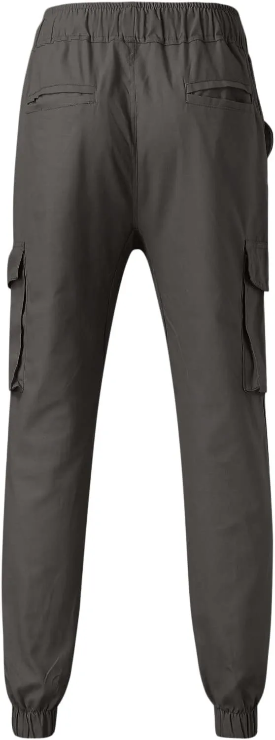 Mens Workout Cargo Sweatpants Drawstring Sports Jogger for Men Workout Sport Work Hiking Pants Men's Athletic Trouser