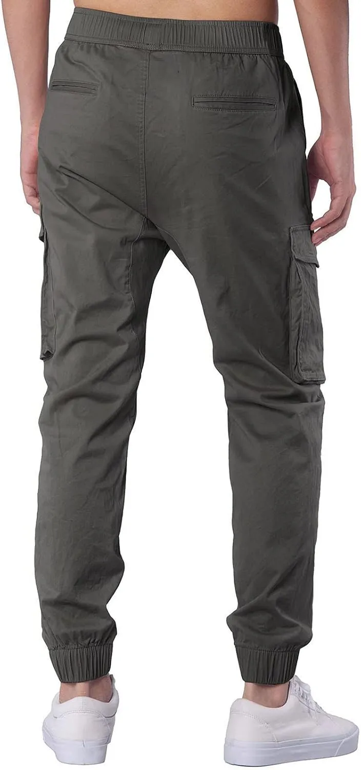 Mens Workout Cargo Sweatpants Drawstring Sports Jogger for Men Workout Sport Work Hiking Pants Men's Athletic Trouser