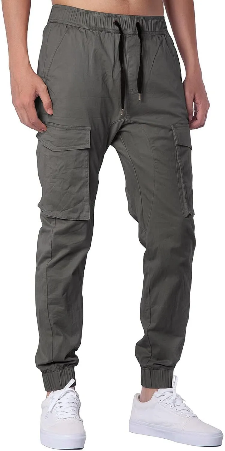 Mens Workout Cargo Sweatpants Drawstring Sports Jogger for Men Workout Sport Work Hiking Pants Men's Athletic Trouser
