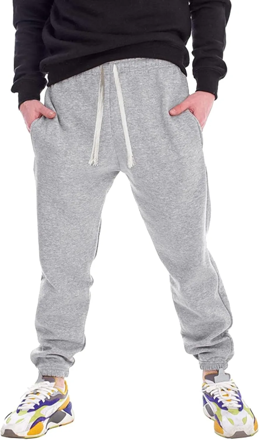 Mens Workout Cargo Sweatpants Ripstop Cargo Pants Lightweight Cotton Jogger Work Pants 6 Pocket Full Outdoor Casual