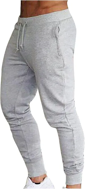 Mens Workout Cargo Sweatpants Stretch Elastic Waist Jogger Sports Pants Drawstring Sports Trousers Joggers for Men