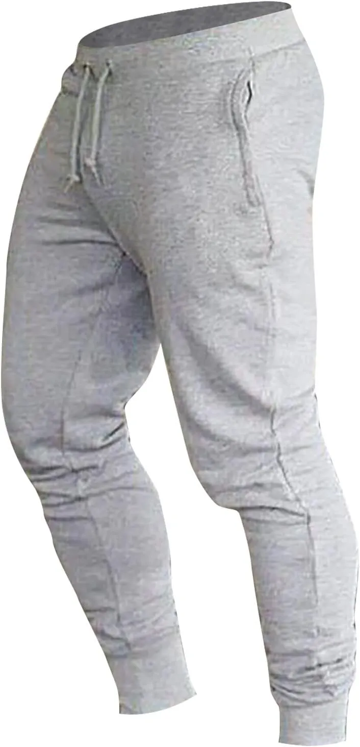 Mens Workout Cargo Sweatpants Stretch Elastic Waist Jogger Sports Pants Drawstring Sports Trousers Joggers for Men
