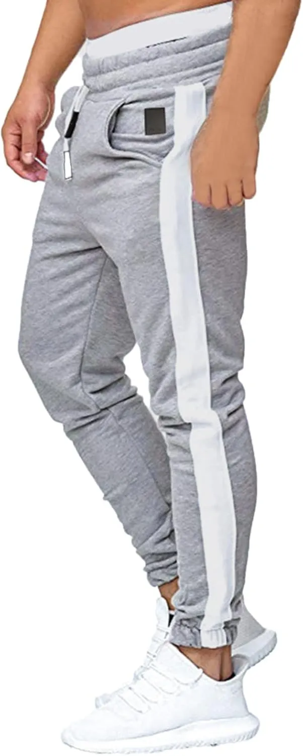 Mens Workout Cargo Sweatpants Stretch Elastic Waist Multiple Pockets Sports Pants Fitness Sports Trousers Men's Cargo