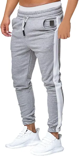 Mens Workout Cargo Sweatpants Stretch Elastic Waist Multiple Pockets Sports Pants Fitness Sports Trousers Men's Cargo