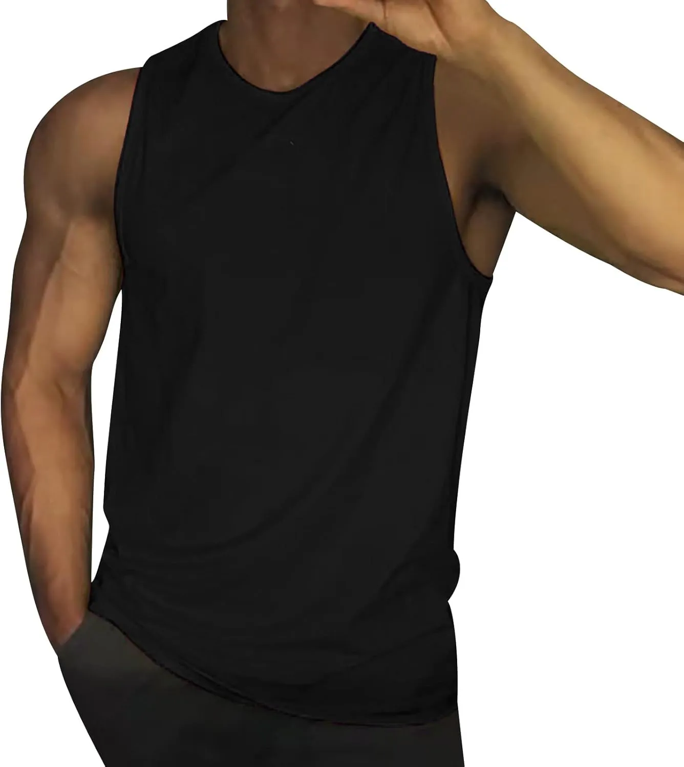 Men's Workout Tank Tops Quick Dry Sleeveless Bodybuilding Muscle Tees Athletic Gym Running Swim Beach Training Shirts