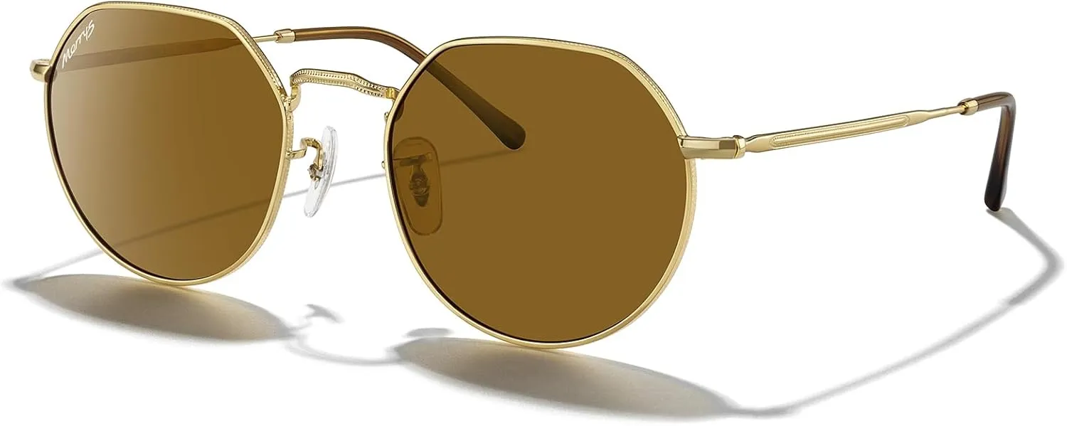MERRY'S Round Polygon Metal Polarized Sunglasses for Women Men Retro Classic Vintage Shades S6565